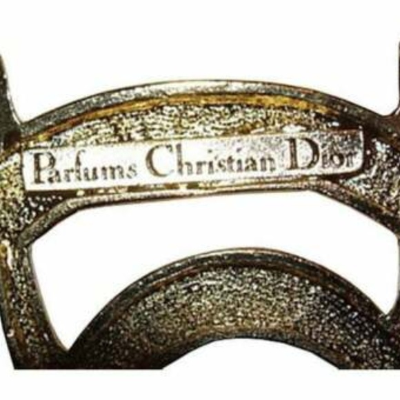 18 kt Gold Plated Christian Dior Monogram Pin - Picture 2 of 4